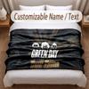 Green Day Printed Flannel Blanket Custom Name Text Soft Warm Throw For Bedroom Holiday Gift