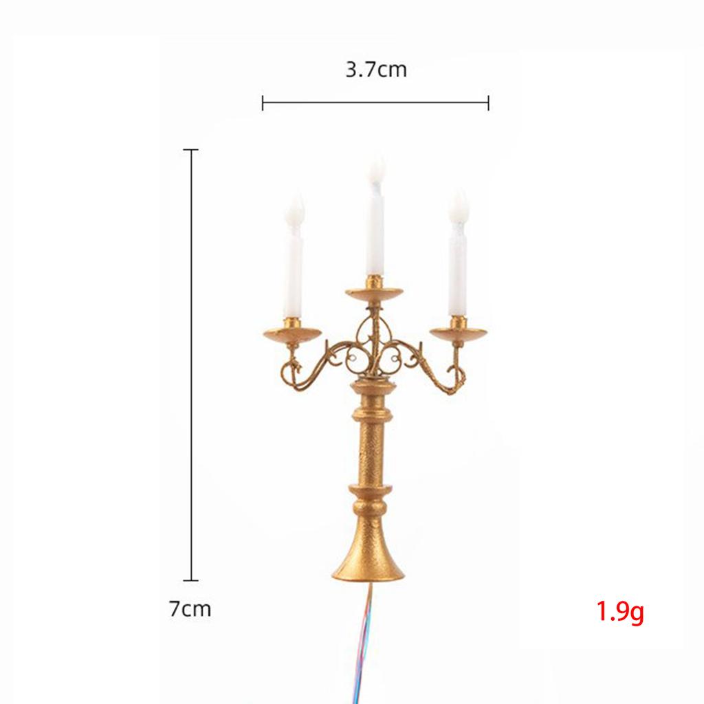 1/87 Scale Candlesticks Lights Model Sand Table Building Model Candle Led Light Dolls House Furniture Decoration for Kids Train