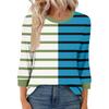 Women's Fashion Casual Seven Sleeve T-Shirt Print Round Neck Top