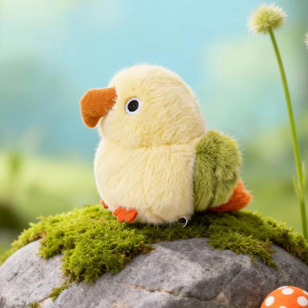 Fluffy Material Bird Plush Toy Colorful Design Stuffed Bird Doll  Interactive Toy