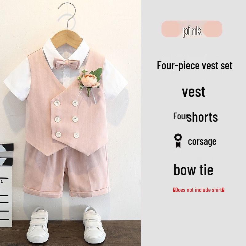 Boys' British Style Summer Suit - Baby's First Birthday Formal Wear, Wedding Flower Boy & Piano Performance Outfit