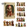 Dog Advent Calendar Calendar, 2D Acrylic Breeds Ornaments, 24-Days Christmas Holiday Gift Box for Kids Pet Owners Countdown with 24 Puppy Charms Home
