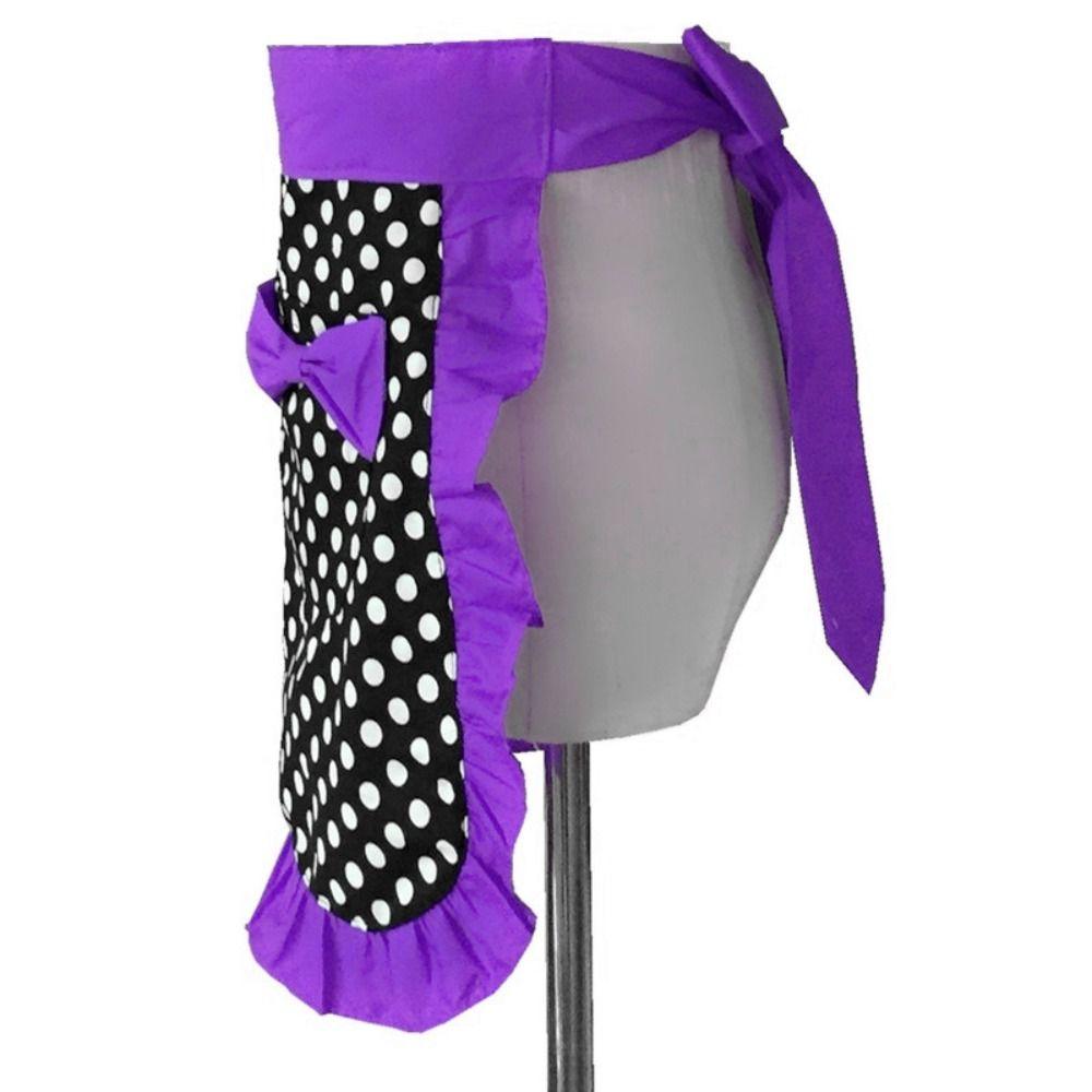 Cotton Half Apron Small Dot Hotel Apron Fashion Working Clothes  For Women Girls
