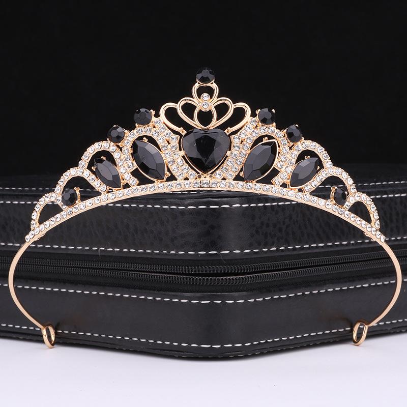 Children's Princess Crown Hair Accessories Alloy Rhinestone Love Crown Girls Birthday Headwear