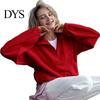 Lady Sweatshirt Women Solid Color Collared Sweatshirt, Loose Half Zipper Collar Pullover Top Top, Casual Sports Long Sleeve Outfits for Autumn Winter