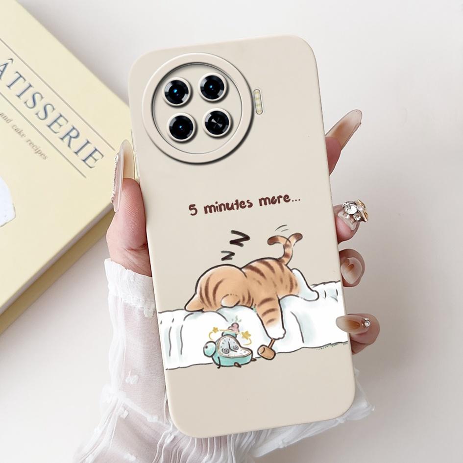 For Tecno Spark 20 Pro+ 2024 Case Fashion Flower Cactus Soft Liquid Silicone Lens Protective Cover on Spark 20 Pro Plus KJ7 Etui