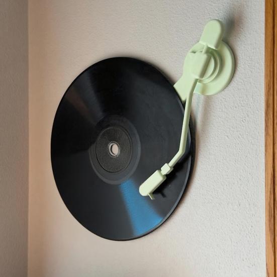 Vinyl Record Wall Mount 3D Printed Player Tonearm Shaped 12" Vinyl Holder No Drills Display Rack for Home Wall Decor