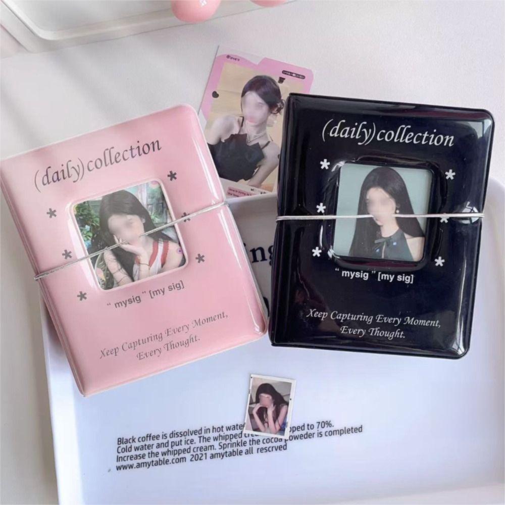 

Square Hollow Out Card Sleeve 3 inch Photo Album Cute Mini Kpop Album червоний