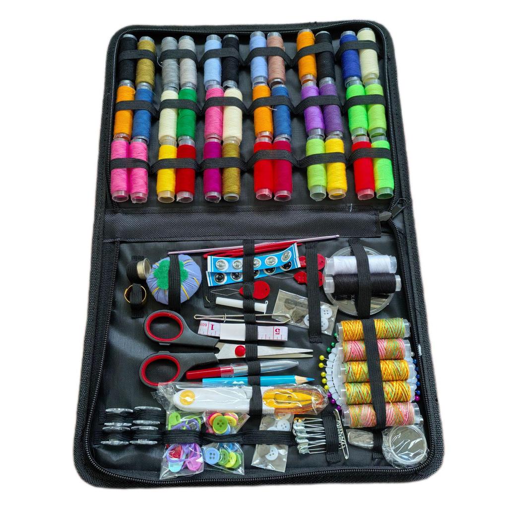 Kit da cucito portatile: Set da 226 pezzi di aghi e filo con scatola portaoggetti