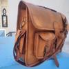 Vintage echte braune Ziegenleder Distressed Herren Satchel Handgefertigte Aktentasche