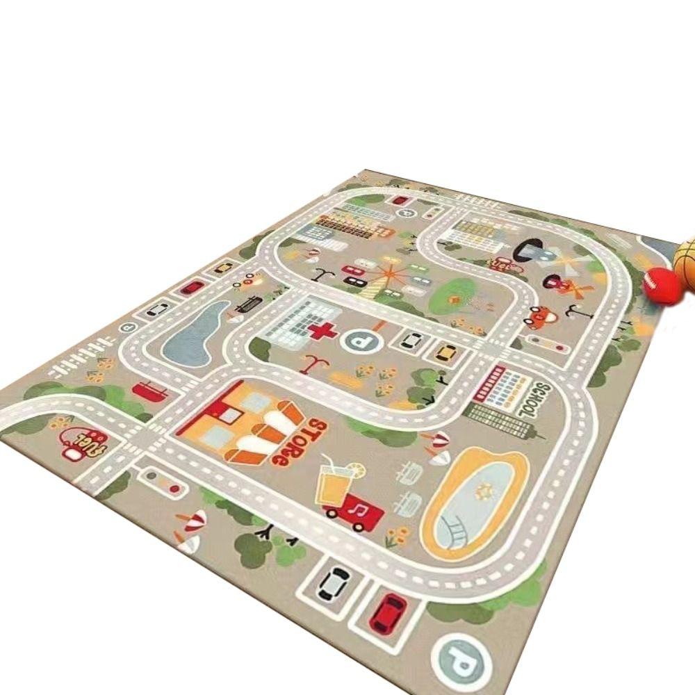 Soft Road Traffic Route Mat Non-slip Toddler Crawling Road Carpet Room Decor
