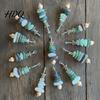 Ocean Themed Holiday Hanging Decor Sea Glass Tree Ornament Handmade Starfish Beach Lover Gift for Family Decoration Coastal Style Pendant Christmas