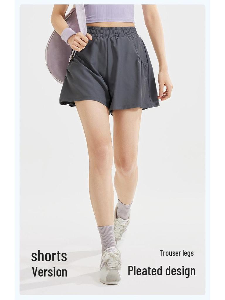 Women's High-Waist Breathable Yoga Shorts with Pockets – Loose Fit for Running & Fitness