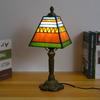 Handmade Stained Glass Table Lamp E27 Retro Lampshade Mediterranean Style Table Light Bedroom Bedside Nightstand Decor Lighting
