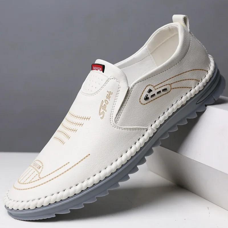 Fashion Hot Sale Men Casual Shoes  2024 Summer White Shoes Soft Gluten Sole Wear-resistant Breathable Fashion Men's Shoes Tide Sneaker