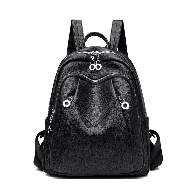 Backpack for Women, Large Capacity PU Backpack, Candy Colored Student Backpack