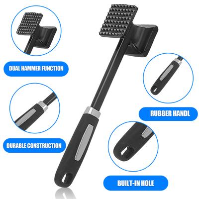 Meat Hammer Dual-Sided Meat Tenderizer Hammer Heavy Duty Pyramid Teeth Design Kitchen Mallet for Beef Chicken Pork