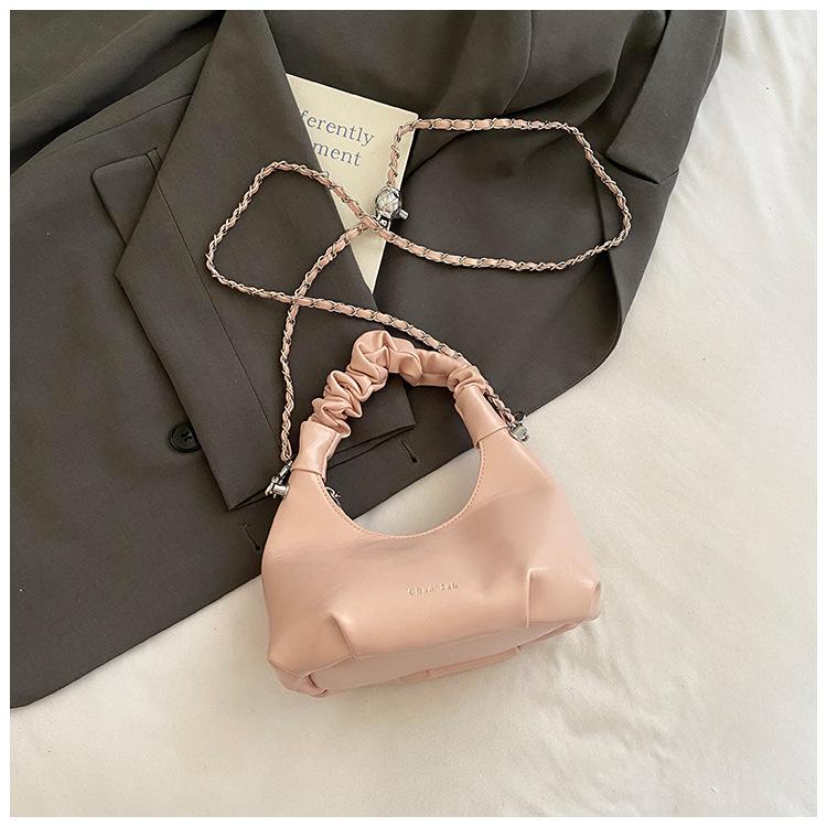 

Складная портативная маленькая сумка женская летняя новая сумка-пельмень универсальная цепочка для通勤, на плечо, сумка-мессенджер