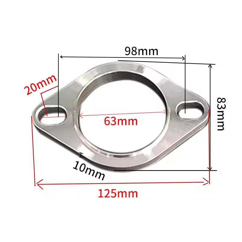 Universal Stainless Steel Muffler Flange 2 Inch Exhaust Pipe Connector Accessory Car Modification Heat Resistance