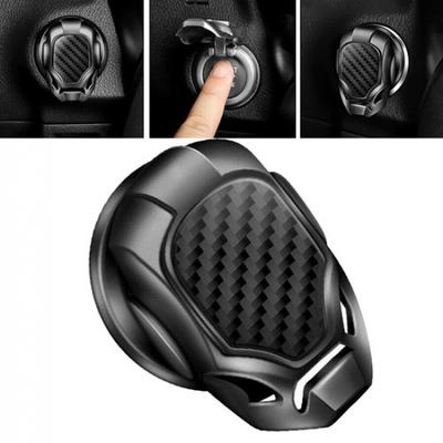 1PC Universal Car Carbon Fiber Engine Start Stop Push Button Switch Cover Trim