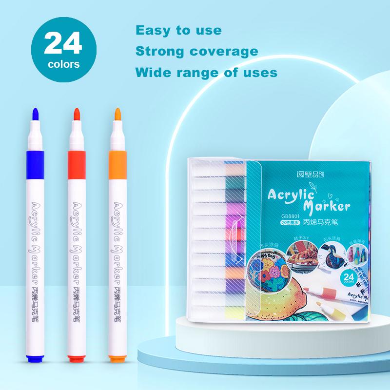 12-80 Colors Acrylic Paint Art Marker Pens DIY Hand Drawn Painting Drawing for Glass Fabric Card Ceramic Stone Mug Clothes Shoes