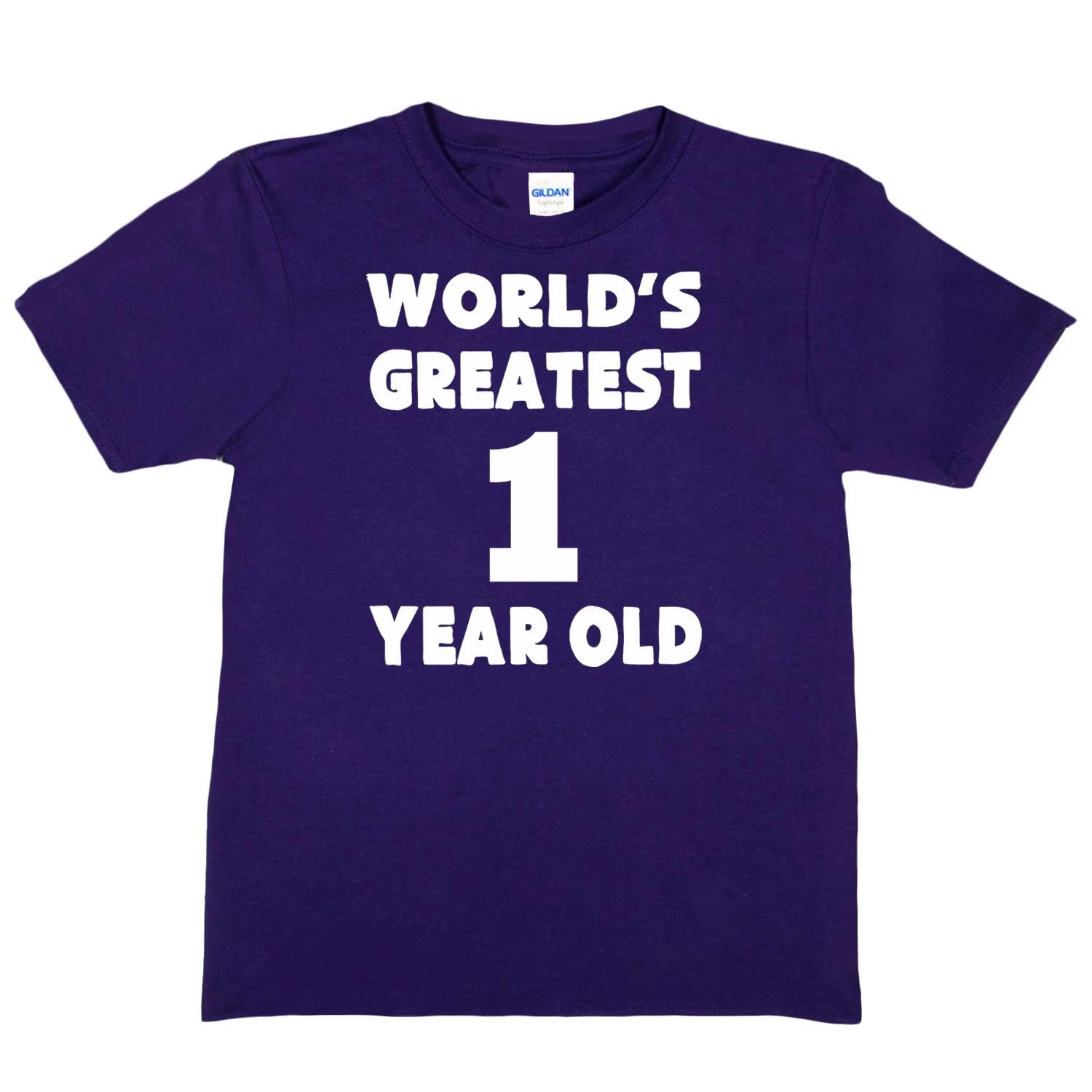 

Worlds Greatest 1 Year Old 1st Birthday T-shirt Happy Birthday Tee Age 1 Gift S