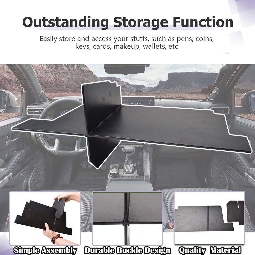 For 2025 2025 Toyota Tacom Center Console Storage Divider Compartment Insert Tray Center Console Shifter Divide Accessories