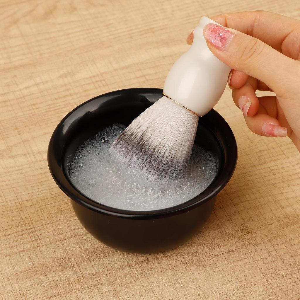 Herren Weichborsten Gesichtsbürste - Klassische manuelle Rasier- und Aufschäum-Bürste für Rasierseife oder -creme und Bartpflege.