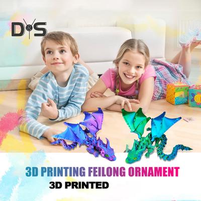 3D Printed Dragon Ornament Articulated Dragon with Wings Flexible Dragon Desk Pet Stress Relief Toy for Adults Home Office Decor
