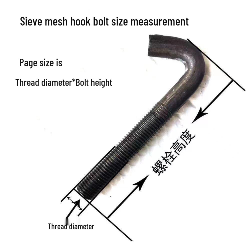 M12-M18 Hook Bolt with Flat Washer & Rubber Bowl for Vibrating Screen Sieve Applications