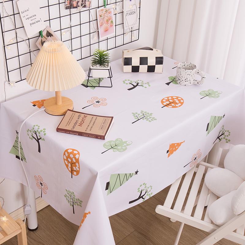 Mantel de PVC Impermeable y a Prueba de Aceite Estilo Nórdico - Rectangular, Diseño Artístico, Fácil de Limpiar, Mantel para Mesa de Comedor/Café