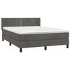 Sommier et matelas - Maison Exclusive - 140x200cm - Velours gris foncé - Tête de lit réglable