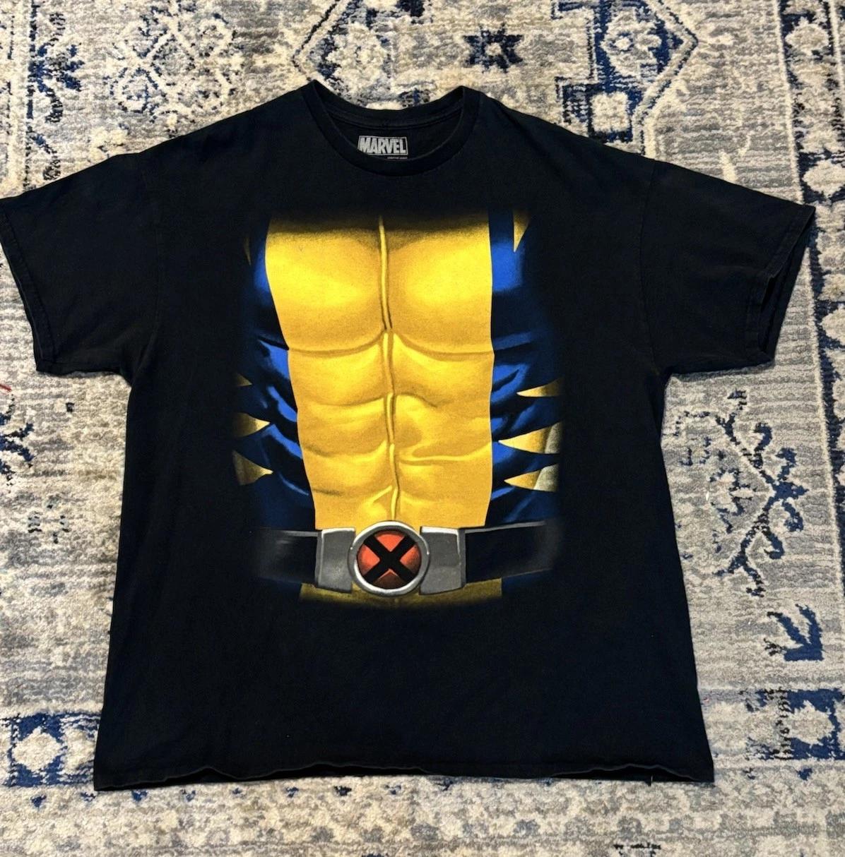 Marvel Wolverine T-shirt Mens Size XL Black Graphic Tee Comic X-Men 2XL