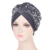 Elegant Glitter Sequins Headscarf Muslims Bonnet Hijab Chemo Cap Head Wraps Turban Hat