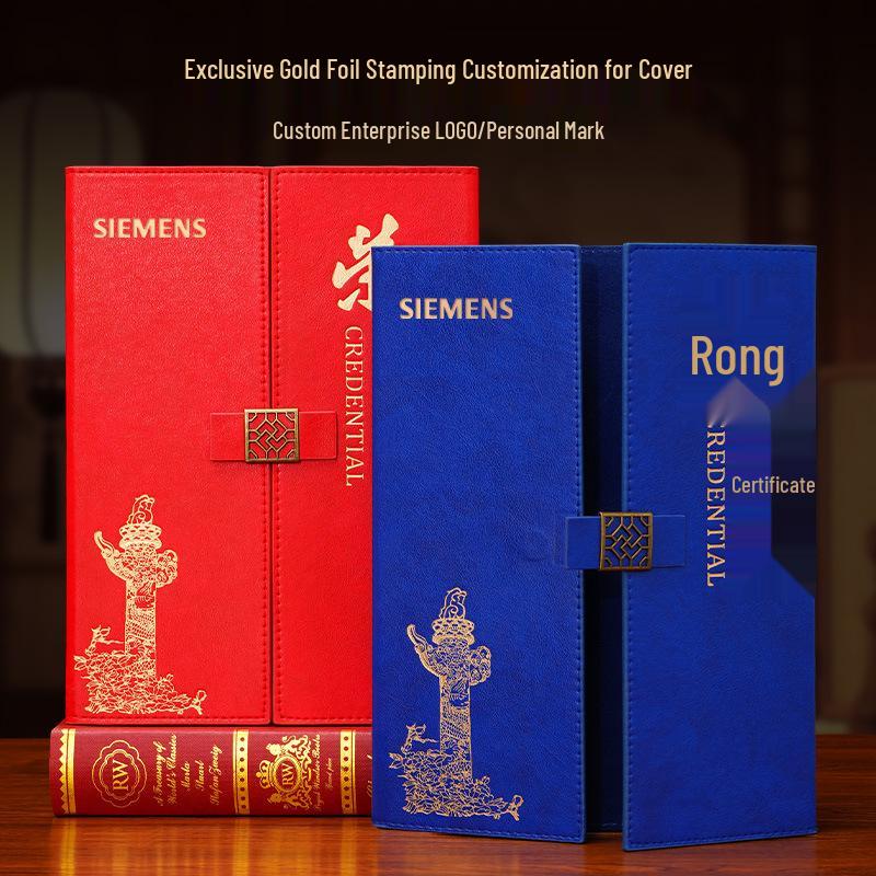 Triple-Fold Leather Graduation Certificate Cover with Customizable Hot Stamping