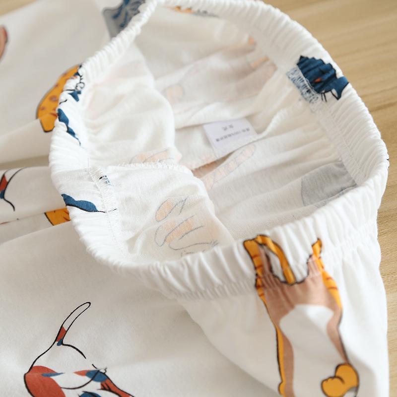 Women's Summer Kitten Pajama Set: Knitted Short Sleeve Top & Shorts