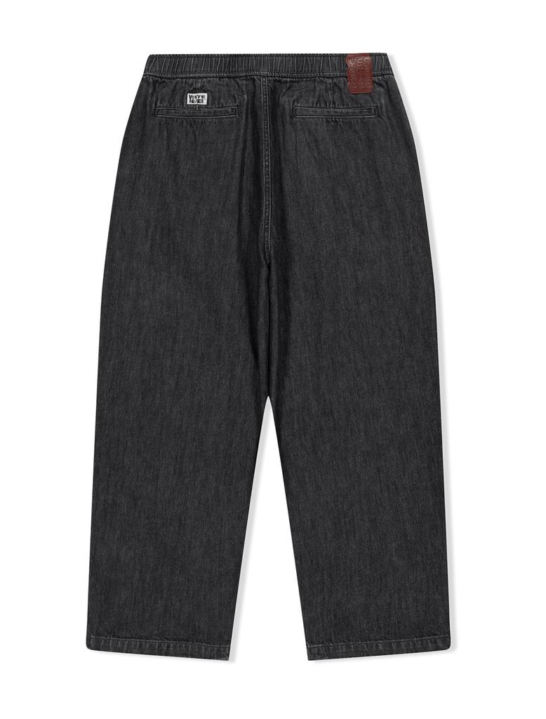 YESEYESEE Adjustable X-Hook Easy Denim Pants Black