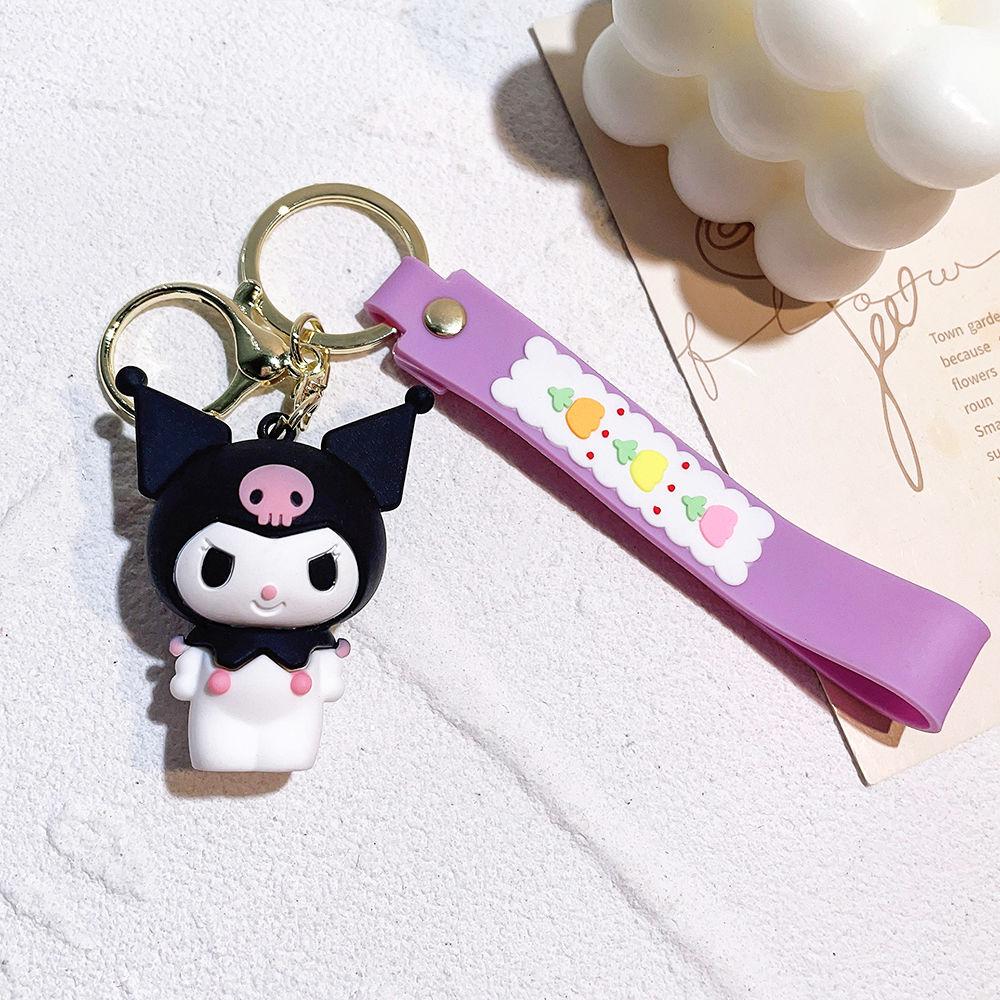 Sanrio Anime Keychain Kawaii Black Beauty My Melody Keychain Kuromi Cute Cross dressing Keychain Couple Small Gift