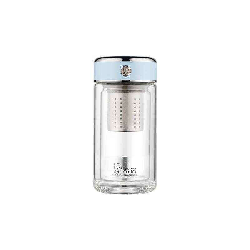 HEENOOR Double Wall Glass Tea Infuser Mug