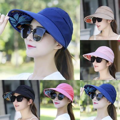 Chapeau d'été de plage à large bord anti-UV pour femme, chapeau pliable pour randonnée en plein air