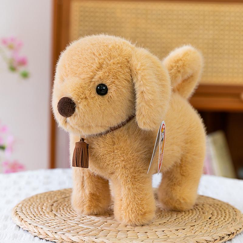 Simulated Standing Position Golden Retriever Plush Toy Corgi Husky Office Puppy Table with Children's St. Bernard Dolls