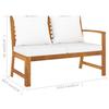 9 Piece Garden Lounge Set with Cream Cushions Solid Acacia Wood