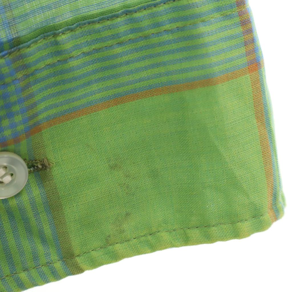 B.V.D 60s Vintage Check Pattern Long Sleeve Button Down Shirt M Green Men's Used