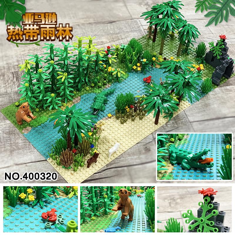 Rainforest Building Block Toy Parts 400320 Small Particle Baseplate Animal Jungle bag