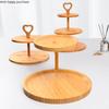 Runder Tortenständer aus Holz, Obsttablett, mehrschichtige Kuchenform, Dessertteller, Präsentationsständer aus Holzpaletten, Snacktablett, dekorativer Teller