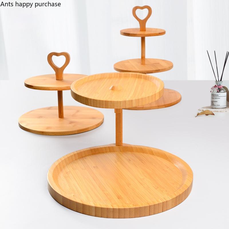Suport rotund pentru tort din lemn, tavă pentru fructe, tavă pentru tort multistrat, farfurie pentru desert, paleți din lemn, suport pentru gustări, tavă decorativă