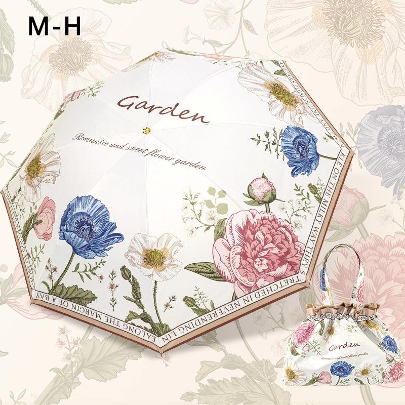 

Креативный зонт с цветком и сумкой, двухслойный уличный зонтик от УФ-защиты от солнца, женский зонт, портативный складной зонт 3/5