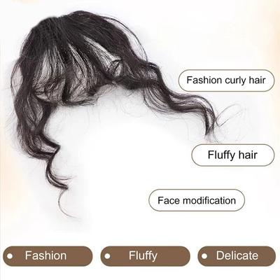 Falscher Pony Haarverlängerung Comic-Stil Pony Natürlich Flauschig Clip Lockig Vorne Pony Haarverlängerung Perückenstück