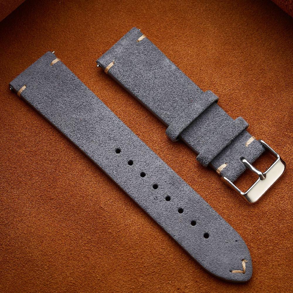 Vintage Wildleder Echtleder Uhrenarmbänder 14mm 16mm 18mm 20mm 22mm Armband Gürtel Schnellverschluss Uhrenarmband für Männer Frauen Armband