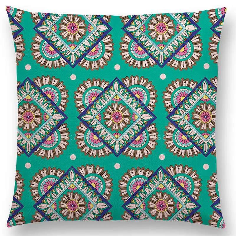 Neuheiten Boho Bunt Sonnenaufgang Regenbogen Diamantblumen Blüte Paisley Blumenmuster Mandalas Drucke Kissenbezug Kissen